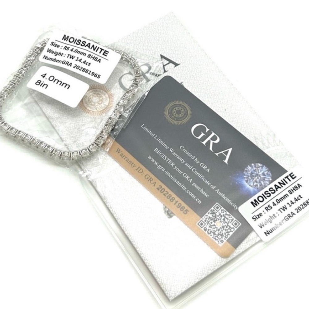 925 Silver, 14.40CTW Moissanite Tennis Bracelet - Picture 3 of 3